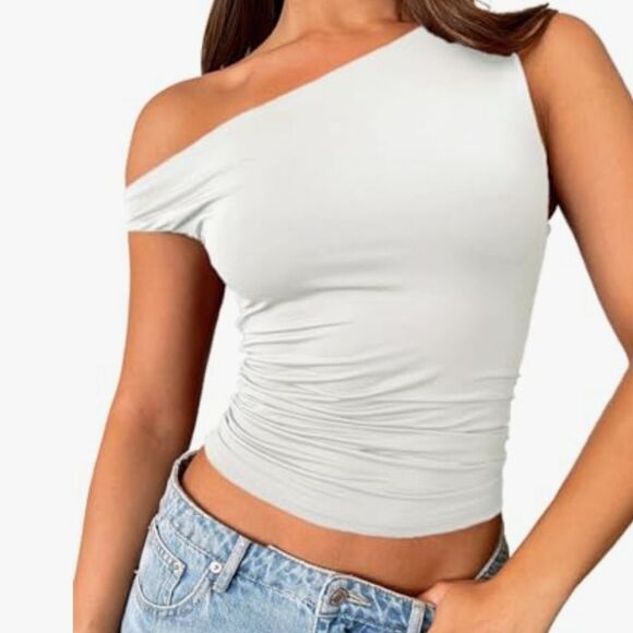 NWT Sleeveless Off Shoulder Mesh Crop Top - Picture 5 of 5